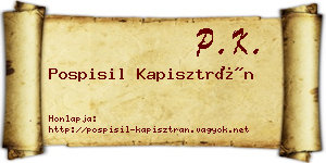 Pospisil Kapisztrán névjegykártya